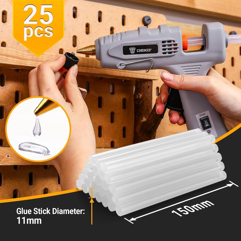 DEKOPRO Hot Glue Gun Full Size: 60/100Watt Dual Temp Hot Glue Gun Kit with 25 Glue Sticks, Organize Storage Case, Heavy Duty Heat Glue Gun Tool Set for Home Repair, Art & Crafts, DIY - Image 5